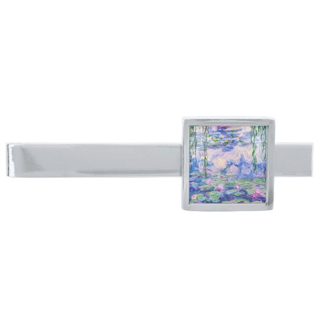 Claude Monet - Water Lilies / Nympheas 1919 Silver Finish Tie Bar (Front)