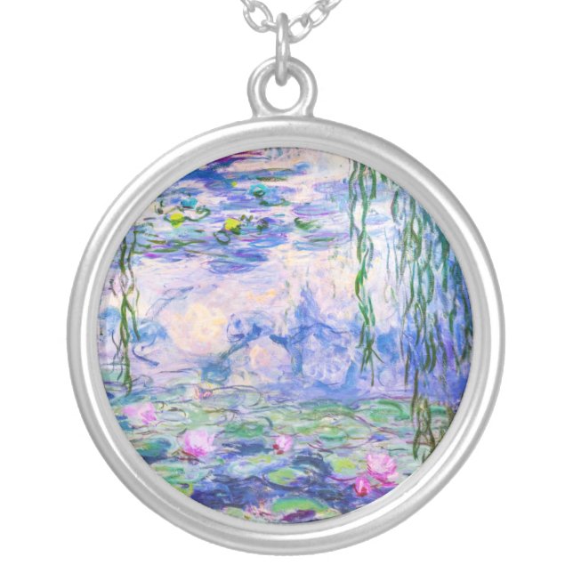 Claude Monet - Water Lilies / Nympheas 1919 Silver Plated Necklace (Front)