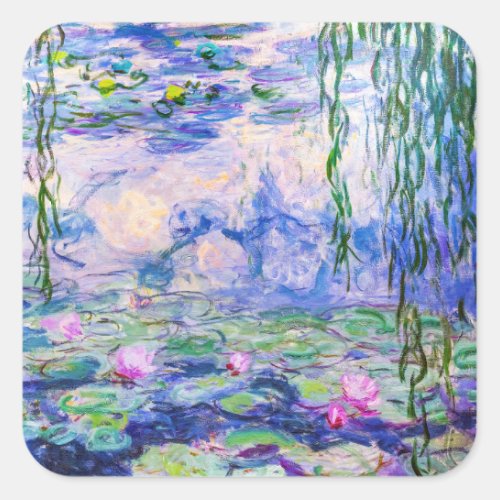 Claude Monet _ Water Lilies  Nympheas 1919 Square Sticker