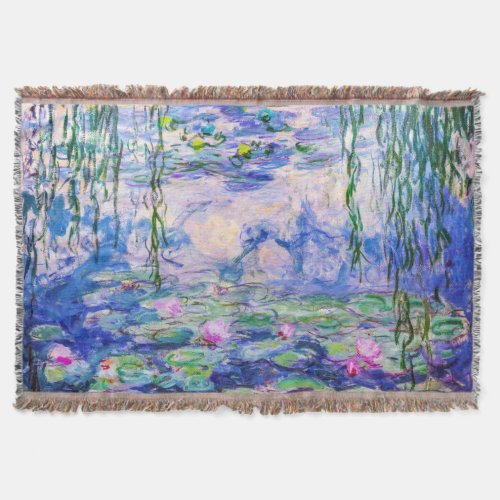 Claude Monet _ Water Lilies  Nympheas 1919 Throw Blanket
