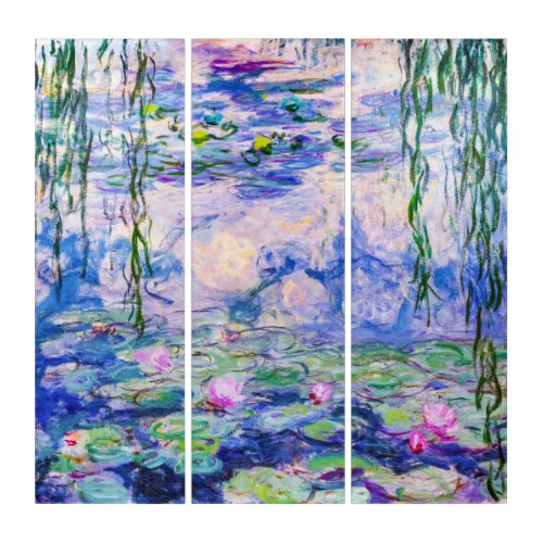 Claude Monet _ Water Lilies  Nympheas 1919 Triptych