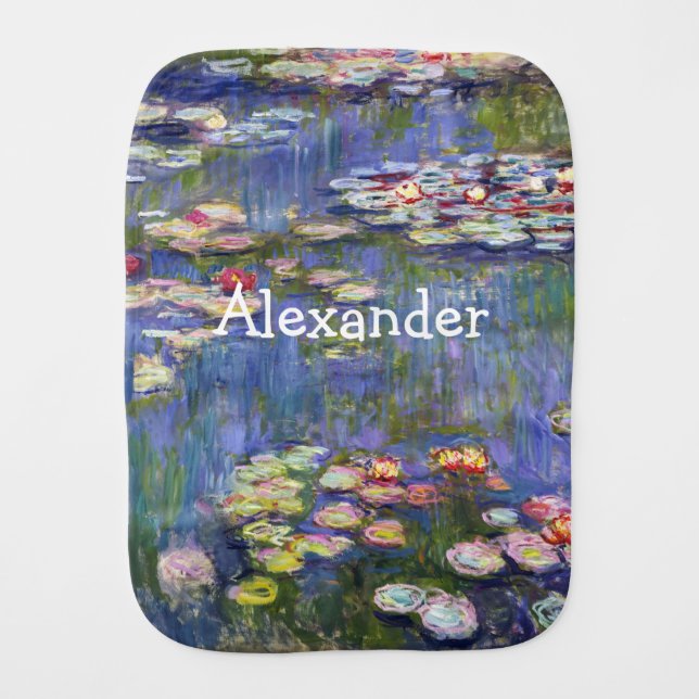 Claude Monet - Water Lilies / Nympheas Baby Burp Cloth (Front)