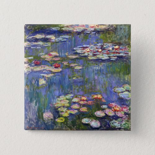Claude Monet _ Water Lilies  Nympheas Button