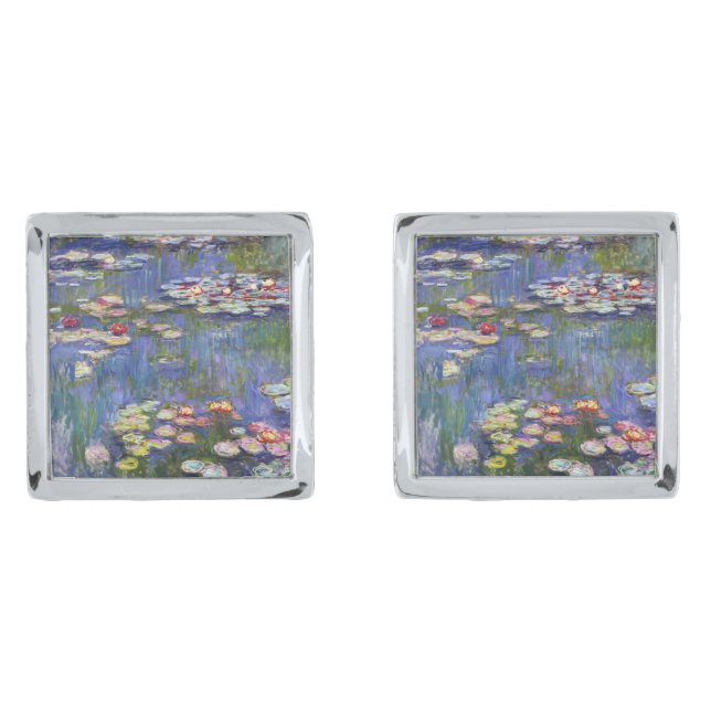 Claude Monet - Water Lilies / Nympheas Cufflinks (Front)