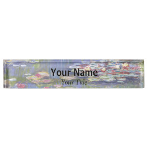 Claude Monet - Water Lilies / Nympheas Desk Name Plate
