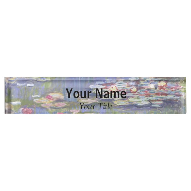 Claude Monet - Water Lilies / Nympheas Desk Name Plate (Front)