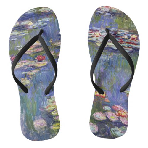 Claude Monet _ Water Lilies  Nympheas Flip Flops