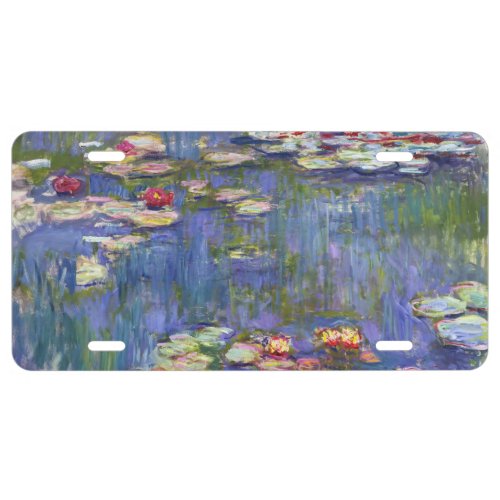 Claude Monet _ Water Lilies  Nympheas License Plate