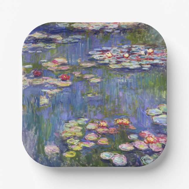 Claude Monet - Water Lilies / Nympheas Paper Plates (Front)
