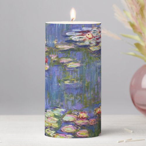 Claude Monet _ Water Lilies  Nympheas Pillar Candle