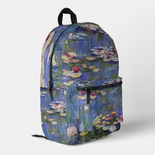Claude Monet _ Water Lilies  Nympheas Printed Backpack