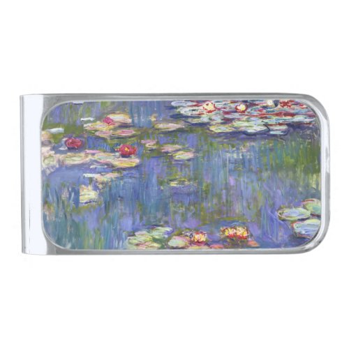 Claude Monet _ Water Lilies  Nympheas Silver Finish Money Clip