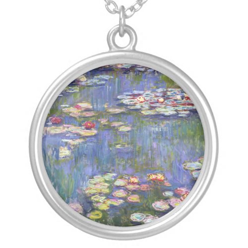 Claude Monet _ Water Lilies  Nympheas Silver Plated Necklace