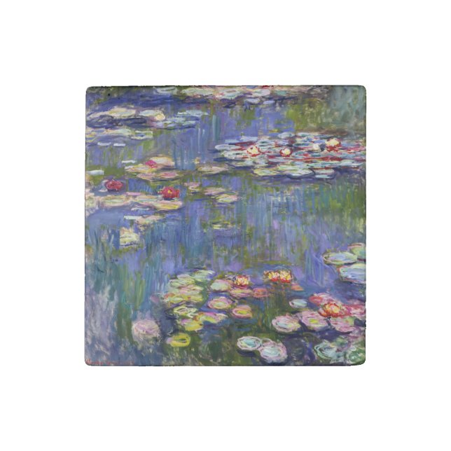 Claude Monet - Water Lilies / Nympheas Stone Magnet (Front)