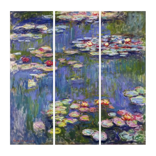 Claude Monet _ Water Lilies  Nympheas Triptych