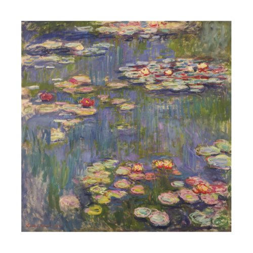 Claude Monet _ Water Lilies  Nympheas Wood Wall Art