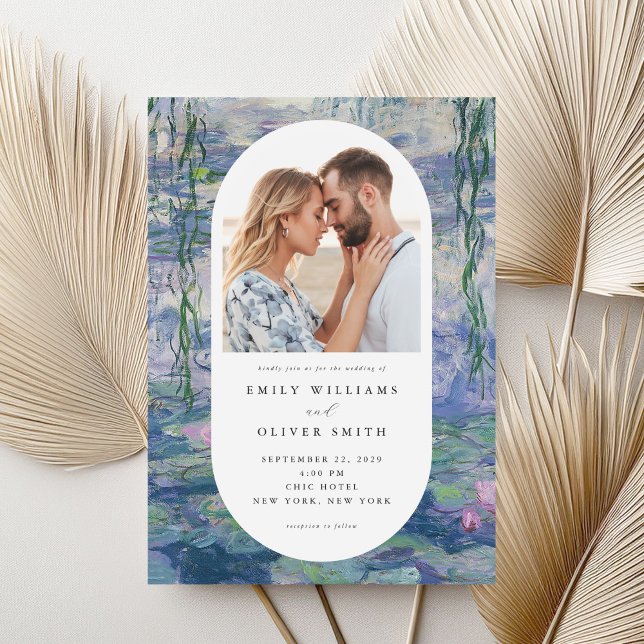 Claude Monet Water Lilies Photo Wedding Invitation (Creator Uploaded)