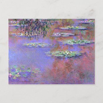 Claude Monet Water Lilies Postcard by monetart at Zazzle
