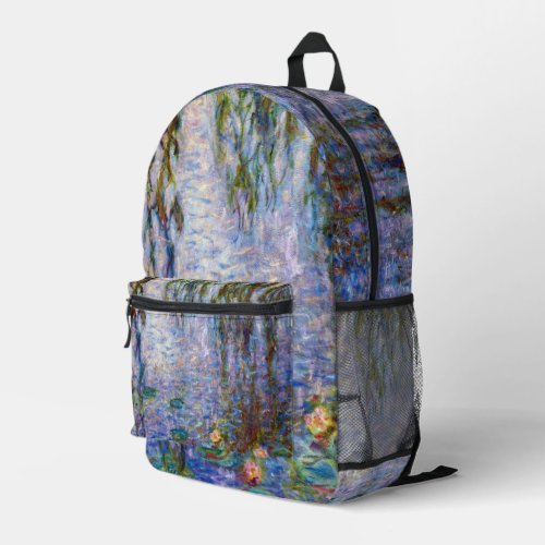 Claude Monet _ Water Lilies Printed Backpack