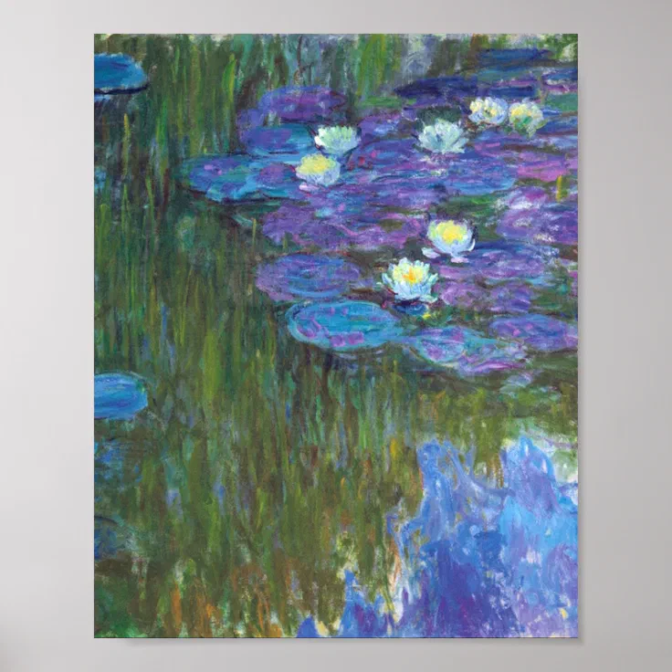 Claude Monet - Water Lilies Purple Poster | Zazzle