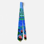 Claude Monet - Water Lilies (red) Neck Tie
