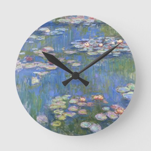 Claude Monet  Water Lilies Round Clock