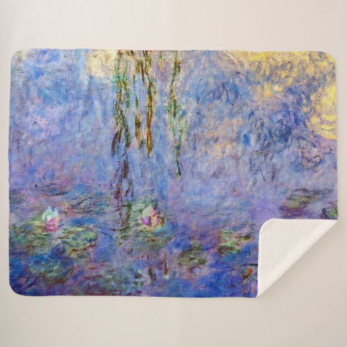 Claude Monet _ Water Lilies Sherpa Blanket