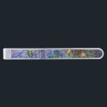 Claude Monet - Water Lilies Silver Finish Tie Bar<br><div class="desc">Water Lilies / Nympheas by Claude Monet in 1916-1919</div>