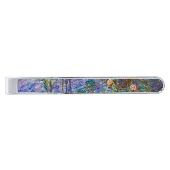 Claude Monet - Water Lilies Silver Finish Tie Bar (Front)