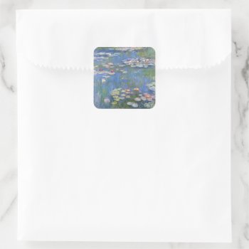 Claude Monet // Water Lilies Square Sticker by decodesigns at Zazzle