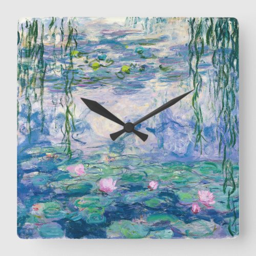 CLAUDE MONET _ Water lilies Square Wall Clock