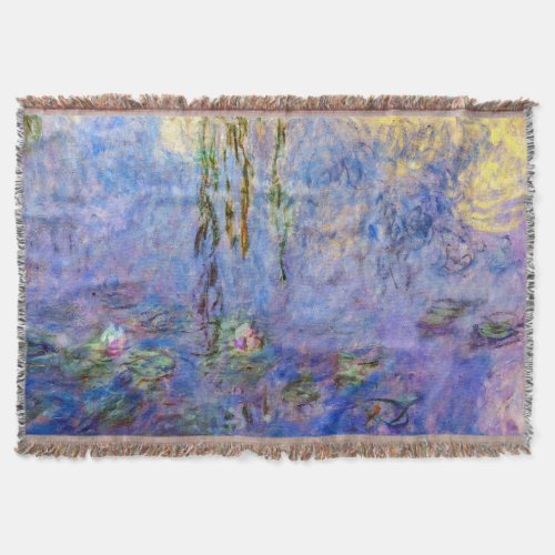 Claude Monet _ Water Lilies Throw Blanket