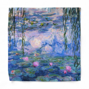 Claude Monet Water Lilies Vintage Floral HD Art Bandana