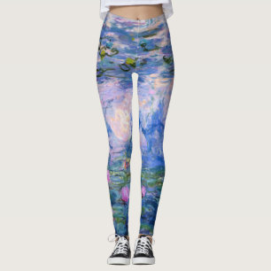 Claude Monet Water Lilies Vintage Floral HD Art Leggings