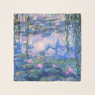 Claude Monet Water Lilies Vintage Floral HD Art Scarf