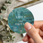 Claude Monet Water Lilies Wedding Classic Round Sticker<br><div class="desc">Claude Monet Water Lilies Wedding Sticker</div>