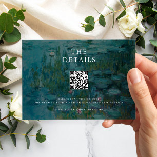 Claude Monet Water Lilies Wedding Enclosure Card