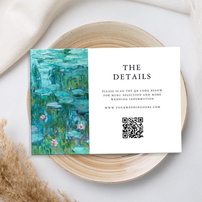 Claude Monet Water Lilies Wedding Enclosure Card (Creator Uploaded)
