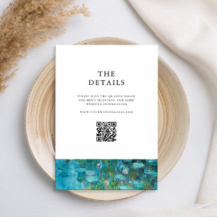 Claude Monet Water Lilies Wedding Enclosure Card