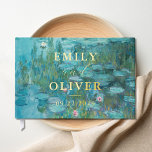 Claude Monet Water Lilies Wedding Foil Guest Book<br><div class="desc">Wedding guest book featuring monogram names and date in gold foil with Claude Monet Water Lilies painting background.</div>