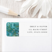 Claude Monet Water Lilies Wedding Return Address
