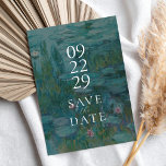 Claude Monet Water Lilies Wedding Save The Date<br><div class="desc">Elegant modern wedding save the date card featuring Claude Monet Water Lilies painting</div>