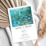 Claude Monet Water Lilies Wedding Save The Date<br><div class="desc">Elegant modern wedding save the date card featuring Claude Monet Water Lilies painting</div>