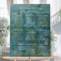 Claude Monet Water Lilies Wedding Seating Chart