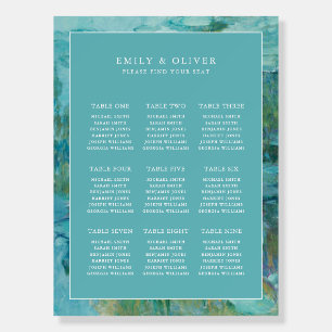 Claude Monet Water Lilies Wedding Seating Chart Foam Board