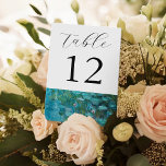 Claude Monet Water Lilies Wedding Table Number<br><div class="desc">Wedding table numbers with Claude Monet Water Lilies painting background.</div>