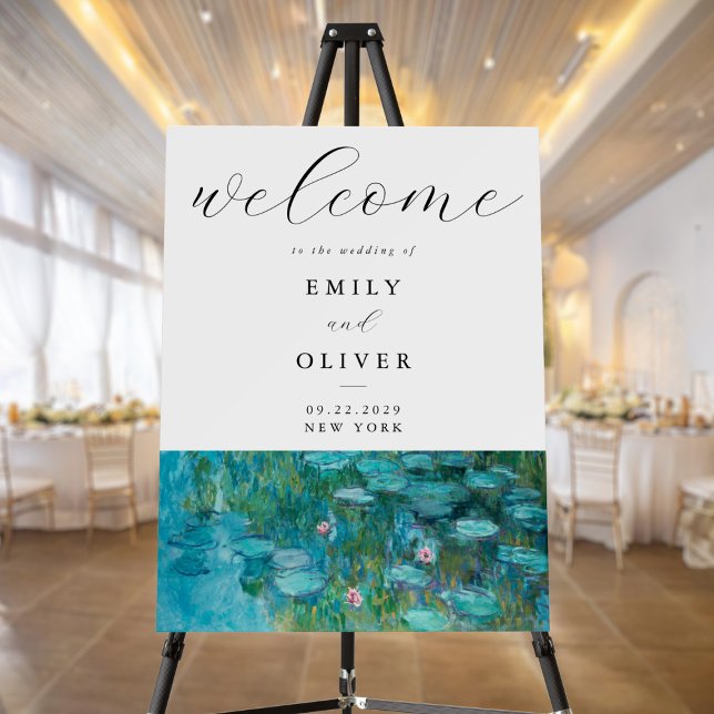 Claude Monet Water Lilies Welcome Wedding Foam Board (Creator Uploaded)