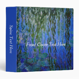 Claude Monet - Water Lilies with weeping willow 3 Ring Binder