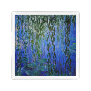 Claude Monet - Water Lilies with weeping willow Acrylic Tray