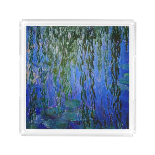 Claude Monet - Water Lilies with weeping willow Acrylic Tray (Front)